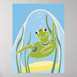 Affiche de tortue branchée