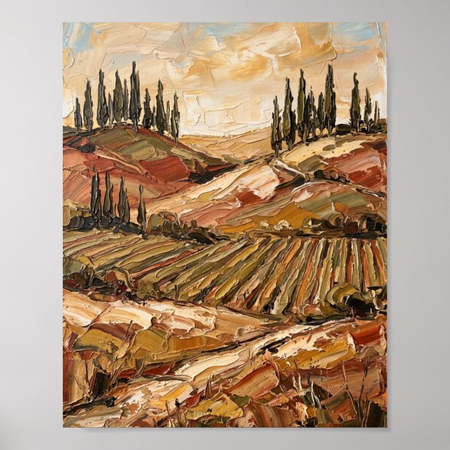 Affiche de Toscane Peinture à l'Huile Abstraite de (Devant)