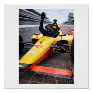 Affiche de tour de victoire d'IndyCar de chiot Lab