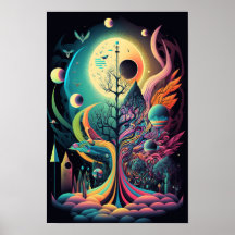 Affiche de Tourbillon Abstrait | Rétro Psychedéliq