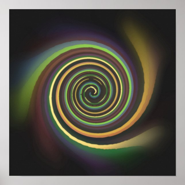 Affiche de tourbillon multicolore abstrait (Devant)