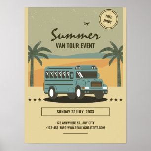 Affiche de tournée d'été vintage, Camp d'été pour