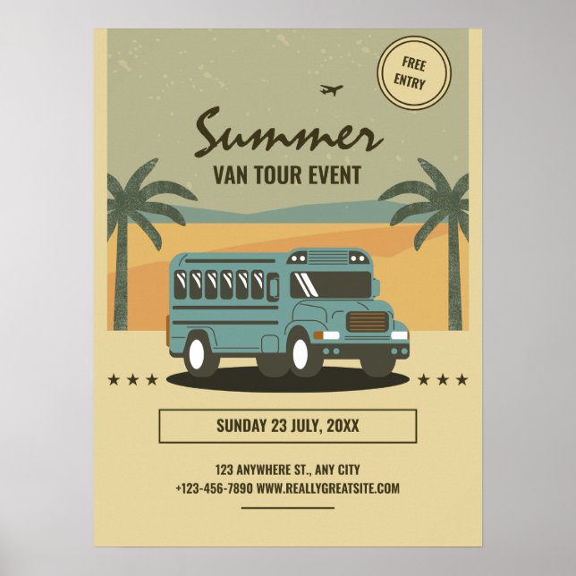 Affiche de tournée d'été vintage, Camp d'été pour  (Devant)