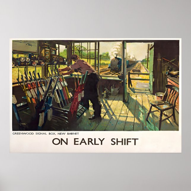 Affiche de train à vapeur des chemins de fer brita (Devant)