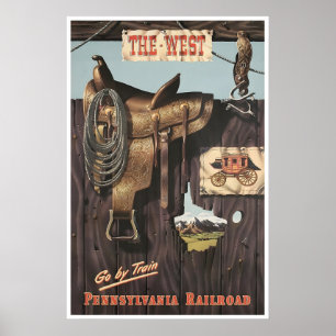 Affiche de train de la Pennsylvania Railroad d'art