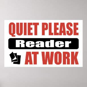 Affiche De tranquillité lecteur svp au travail