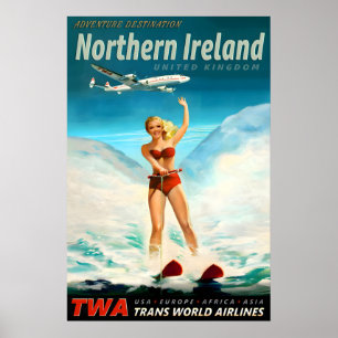 Affiche de Trans World Airlines TWA Irlande du Nor