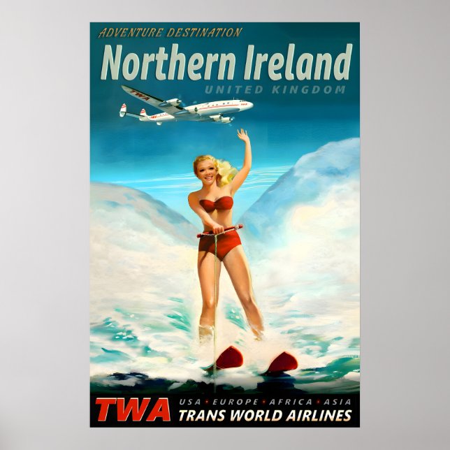 Affiche de Trans World Airlines TWA Irlande du Nor (Devant)