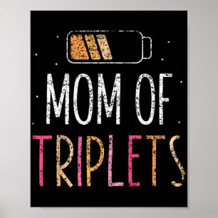 Affiche De Triplets Fête des mères Maman Mère Maman Mère M