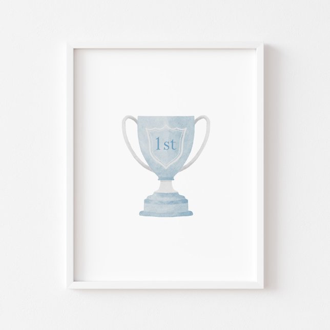 affiche de trophée bleu vintage aquarelle (Créateur téléchargé)