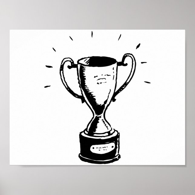 Affiche de trophée noir et blanc (Devant)