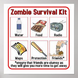 Affiche de trousse de survie de zombi