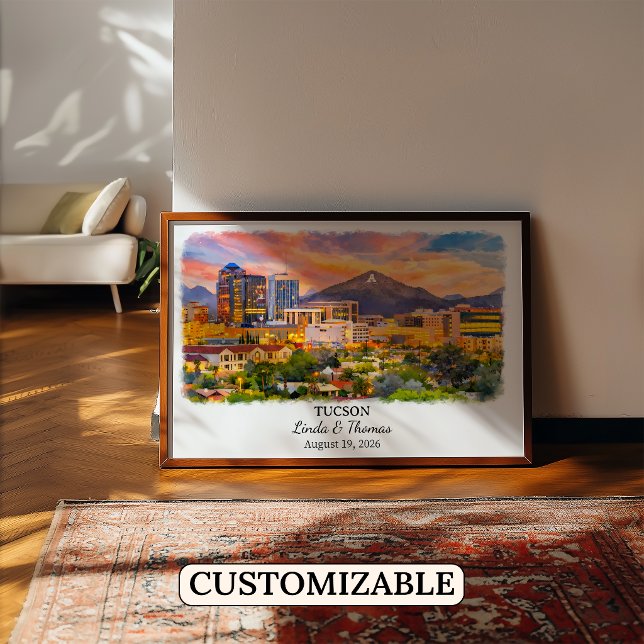 Affiche de Tucson Arizona, Aquarelle, Sur mesure (Créateur téléchargé)
