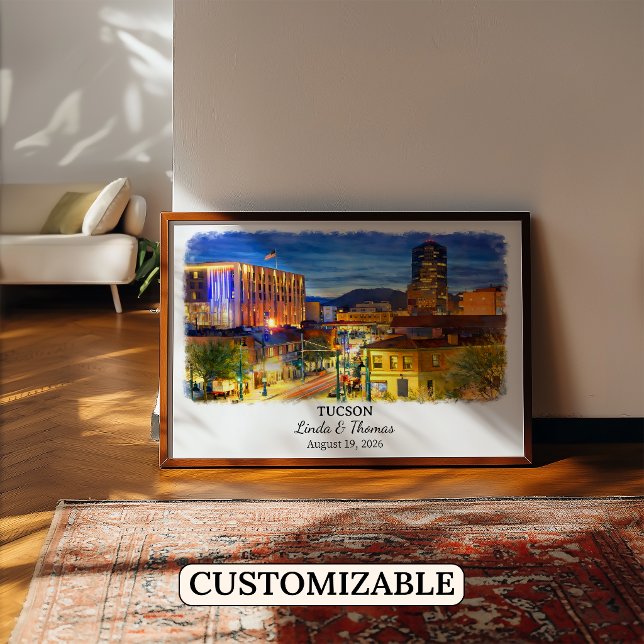 Affiche de Tucson Arizona, Aquarelle, Sur mesure (Créateur téléchargé)