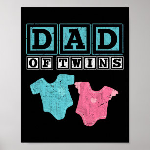 Affiche De Twins Famille Papa Fête des pères Futurs Parent