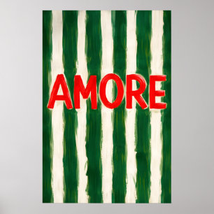 Affiche de typographie Amore, art mural de citatio