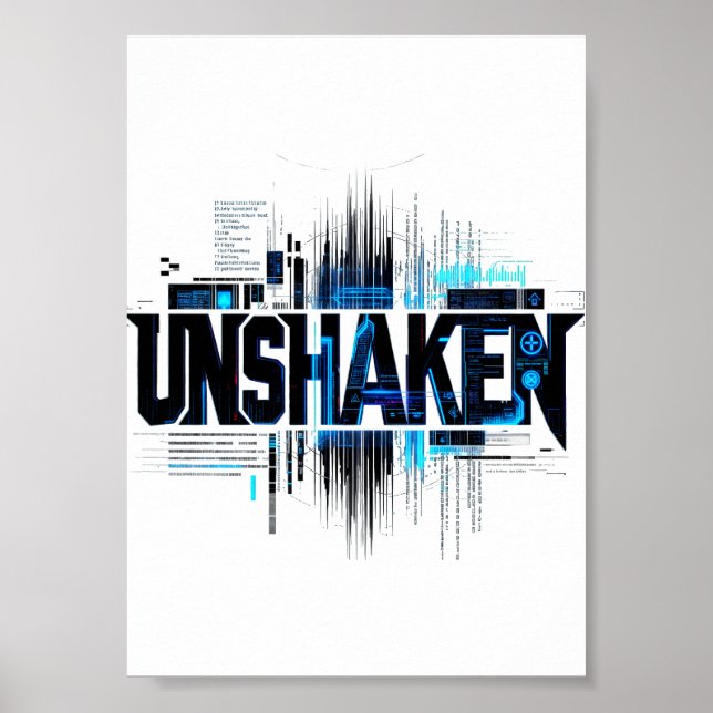 Affiche de typographie Cyberpunk INÉBRANLABLE (Devant)