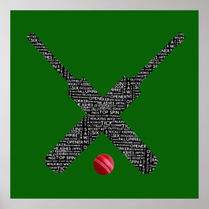 affiche de typographie de cricket