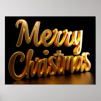 Affiche de typographie de luxe Joyeux Noël Papier
