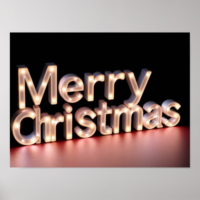 Affiche de typographie de luxe Joyeux Noël Papier  (Devant)