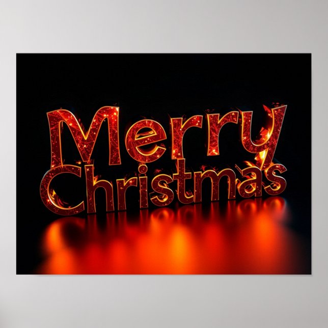 Affiche de typographie de luxe Joyeux Noël Papier  (Devant)