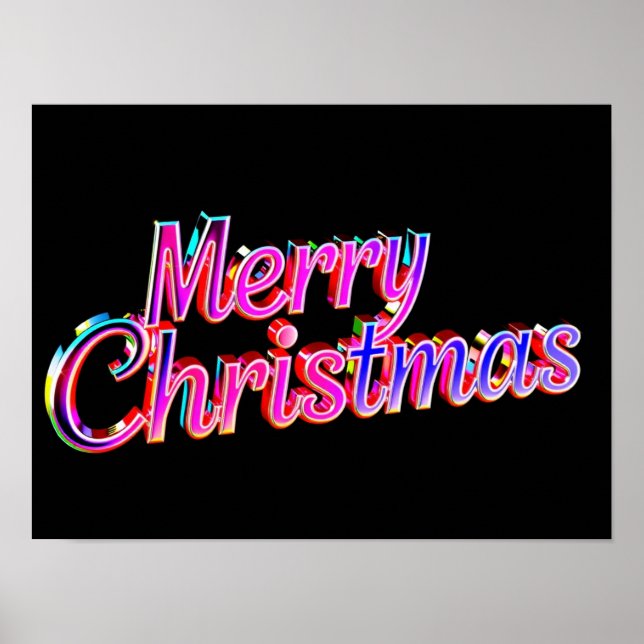 Affiche de typographie de luxe Joyeux Noël Papier  (Devant)