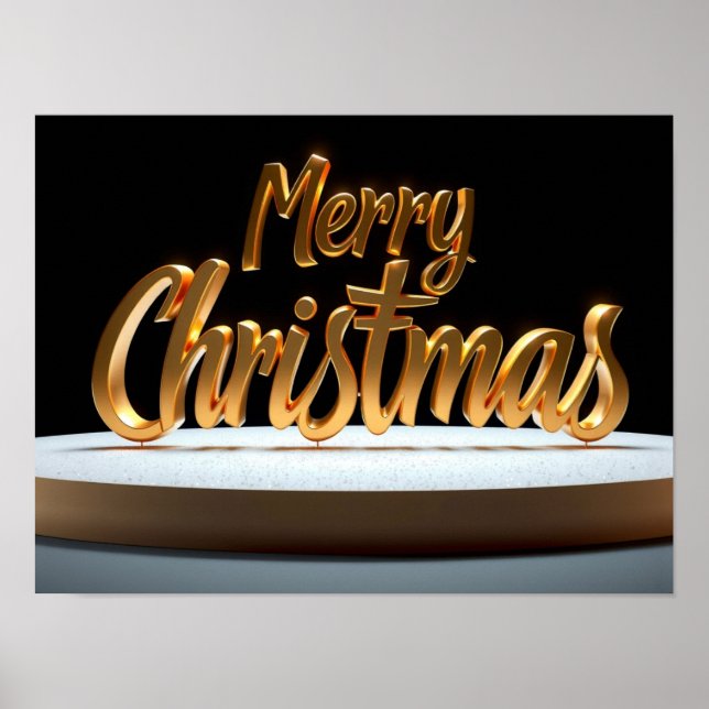 Affiche de typographie de luxe pour Joyeux Noël Pa (Devant)
