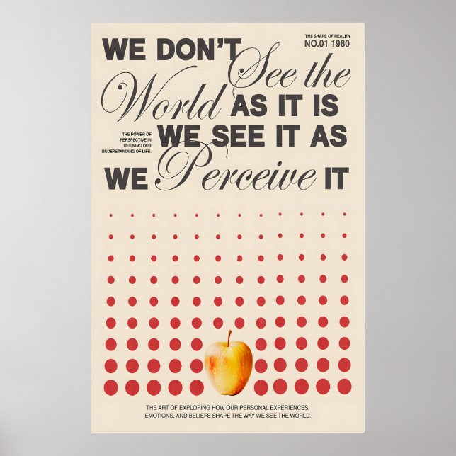 Affiche de typographie de perception Impression d' (Devant)