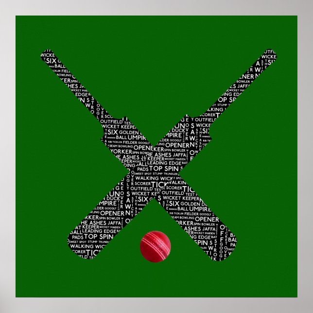 affiche de typographie du cricket (Devant)