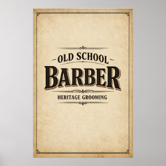 Affiche de typographie du patrimoine du barbier de