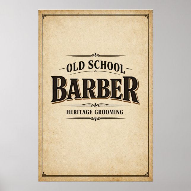 Affiche de typographie du patrimoine du barbier de (Devant)