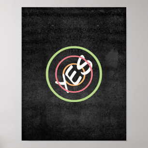 affiche de typographie oui sur le gris charbon
