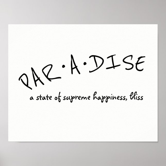 affiche de typographie paradisiaque en gras noir e (Devant)