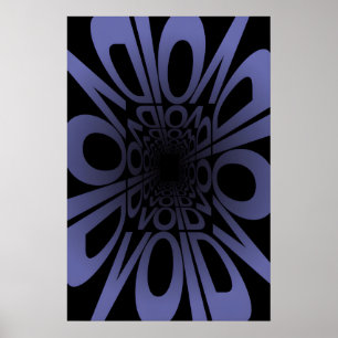 Affiche de typographie VOID Surréaliste Noir et Vi