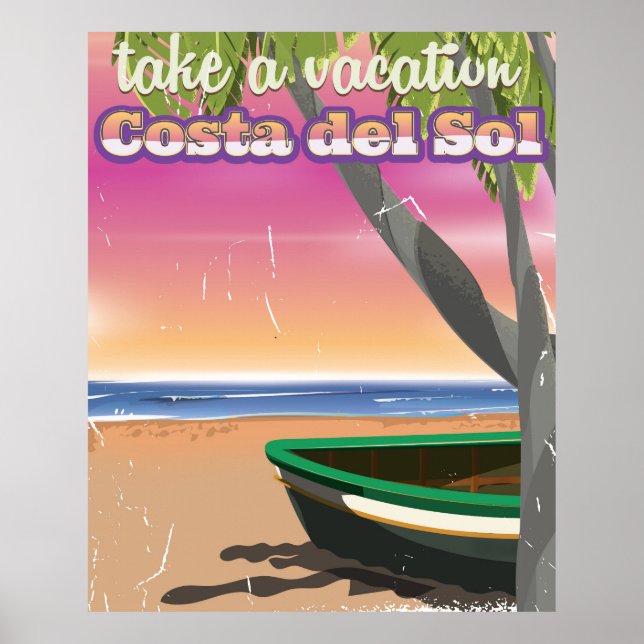 Affiche de vacances à la plage vintage à Majorque, (Devant)