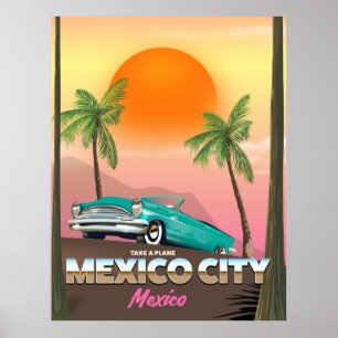 Affiche de vacances à Mexico City, Mexique
