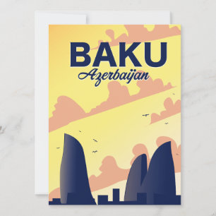 Affiche de vacances Baku Azerbaïdjan Flame Towers
