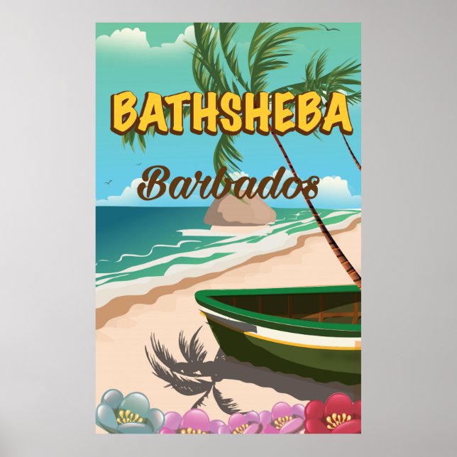 Affiche de vacances de la plage de Bathsheba à la  (Devant)