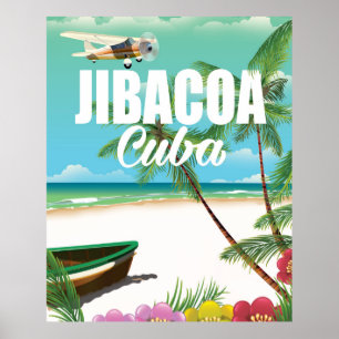 Affiche de vacances de la plage de Jibacoa