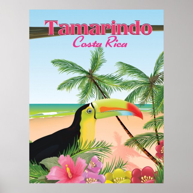 Affiche de vacances de plage Tamarindo Costa Rica (Devant)