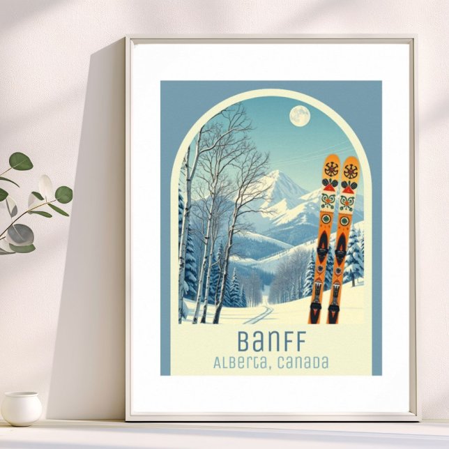 Affiche de vacances de ski à Banff Alberta Canada (Créateur téléchargé)