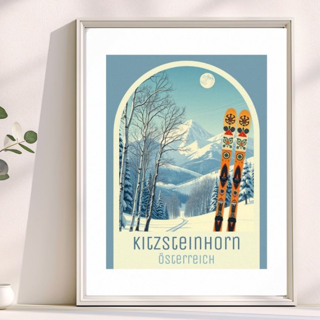 Affiche de vacances de ski à Kitzsteinhorn Autrich (Créateur téléchargé)