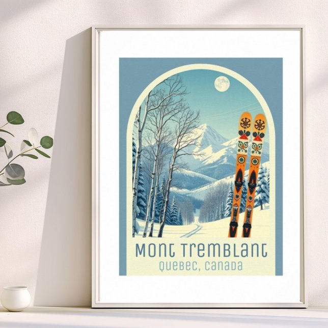 Affiche de vacances de ski Mont Tremblant Québec C (Créateur téléchargé)