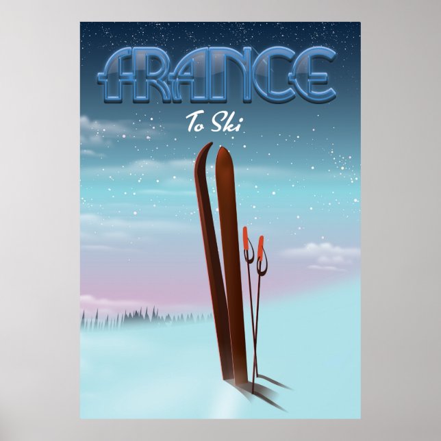 Affiche de vacances de sports de ski 'glace' de Fr (Devant)