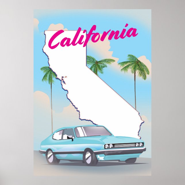 Affiche de vacances de style vintage californien (Devant)