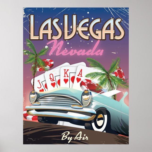 Affiche de vacances de style vintage Las Vegas (Devant)