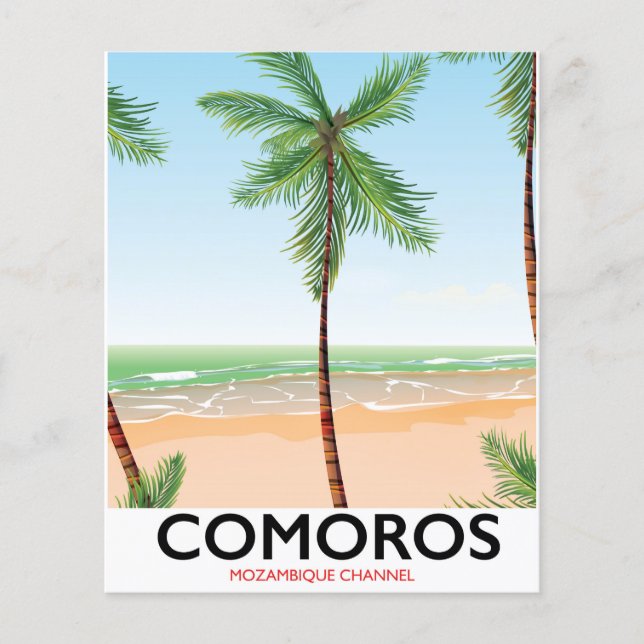 Affiche de vacances des îles Comores. (Devant)