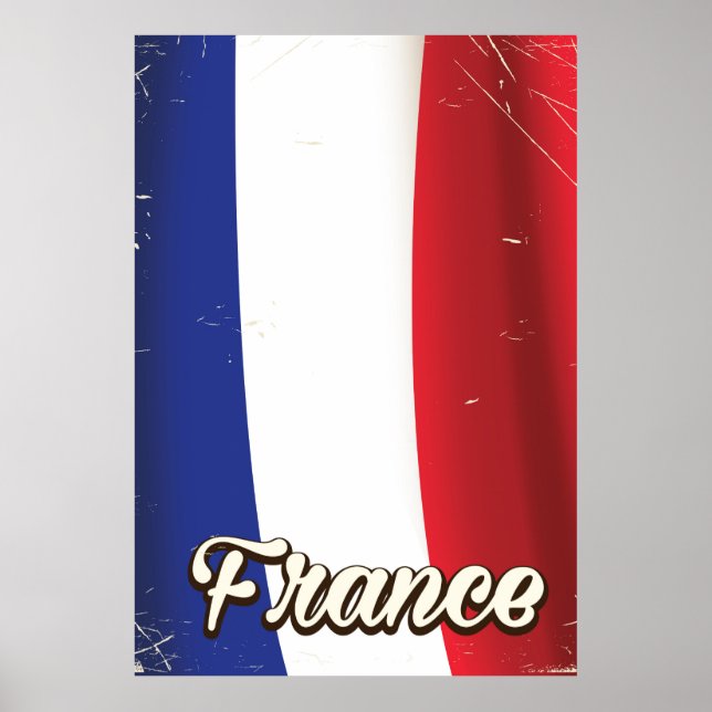 Affiche de vacances du drapeau national de France (Devant)