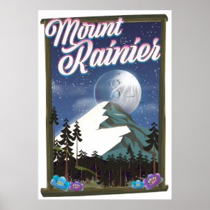 Affiche de vacances du Mont Rainier.