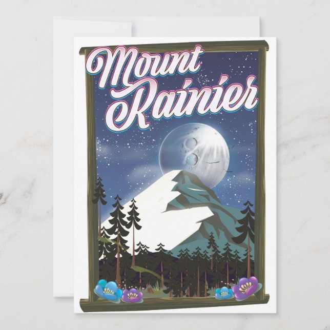 Affiche de vacances du Mont Rainier. (Devant)
